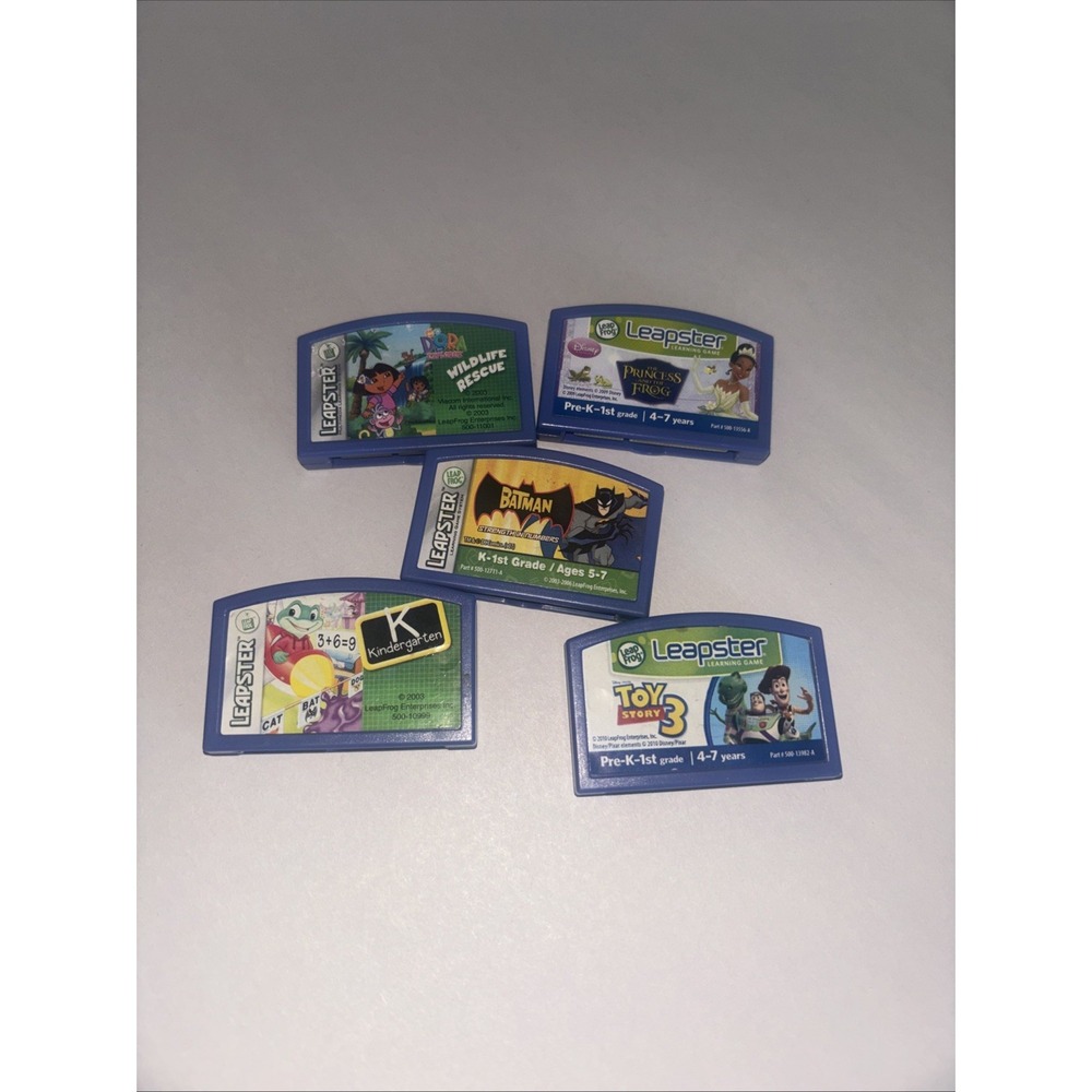 Leapfrog Leapster Lot of 5 Game Cartridges Dora,Batman,toy Story3 & 2 More